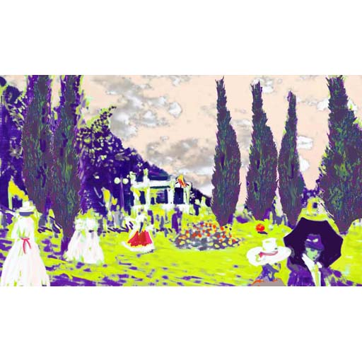 people in the park, holiday, neoimpressionism, contemporary art, artist, impressionism, art deco, painting, digital painting, Nicholaas Chiao
