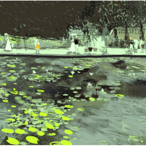 water lilies, botanic garden, neoimpressionism, contemporary art, artist, impressionism, Nicholaas Chiao