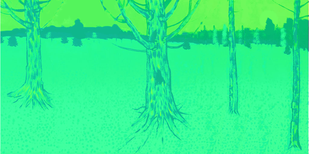 old trees, forest, pointillist art, neoimpressionism, contemporary art, artist, impressionism, art deco, painting, digital painting, Nicholaas Chiao
